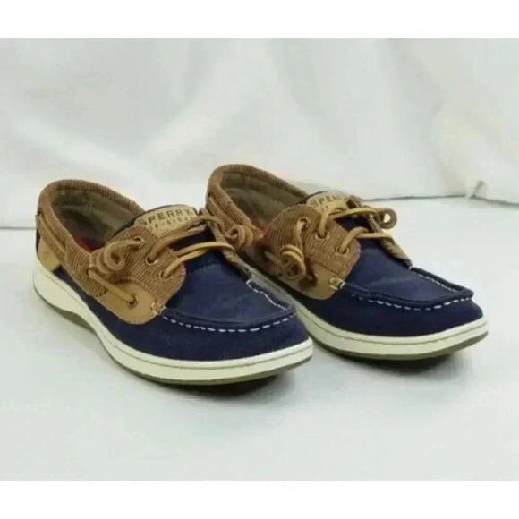 Sperry Top Sider Size 6.5M Women s Denim Corduroy Three Eye Boat Shoes STS90253 - Picture 9 of 12